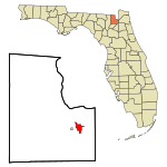 Baker County Florida Incorporated and Unincorporated areas Macclenny Highlighted